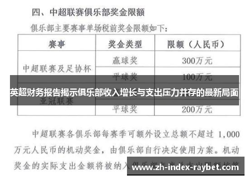 英超财务报告揭示俱乐部收入增长与支出压力并存的最新局面